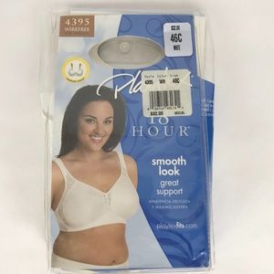 NEW PLAYTEX 46C 18 Hour Wirefree Bra WHITE 4395